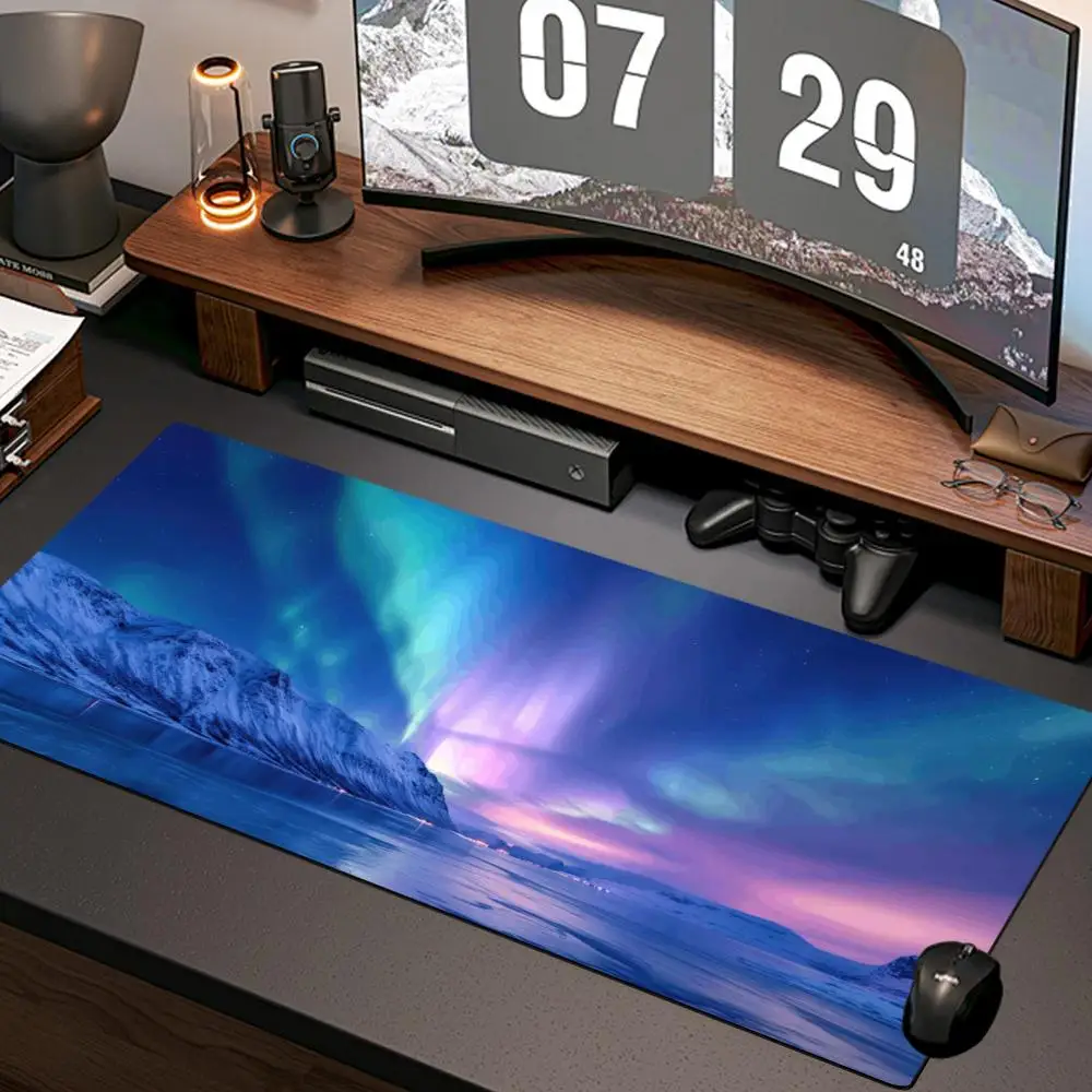 polar aurora Mouse Pad New Computer Home Mousepad XXL Desk Mats Natural Rubber Office Anti Slip Gaming Accessories pad