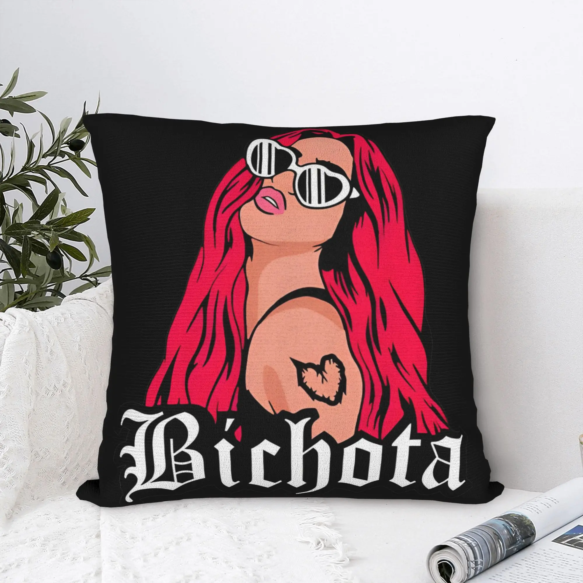 Bichota Karol G Singer Pillowcase Double-sided Printing Polyester Cushion Cover Decor  Throw Pillow Case Cover Car Zipper 18''