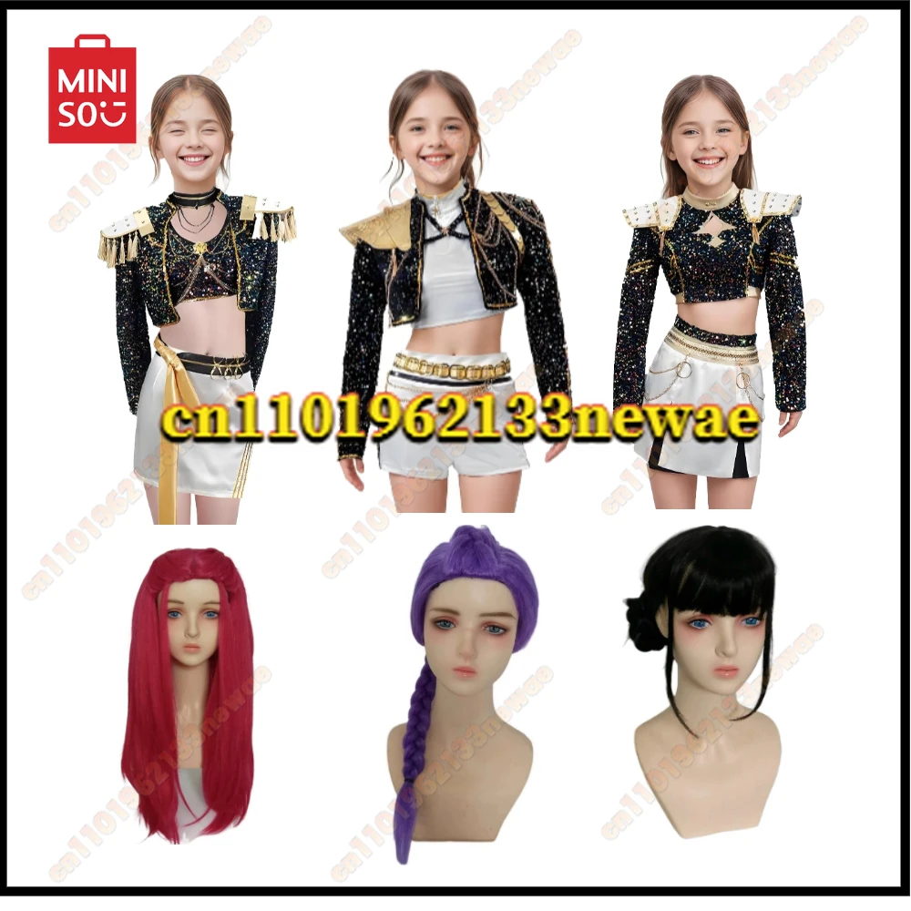 Детский костюм Kpop Demon Hunters Rumi для косплея, парик, пальто, жилет, брюки Huntrix для девочек, одежда, группа идолов, карнавальный костюм на Хэллоуин, новый
