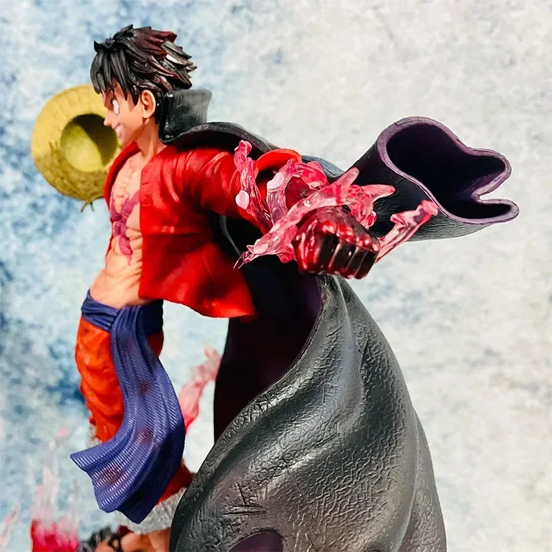 37 ซม.One Piece King สีสันไหลซากุระ Luffy Handmade หมวก Luffy ประติมากรรมขนาดใหญ่ชุดตกแต่ง Handmade ของขวัญ