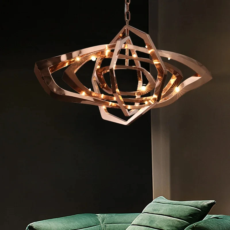 Stainless steel creative dining room, living room, bedroom lighting, post-modern light, luxurious pendant lamp YX342TB