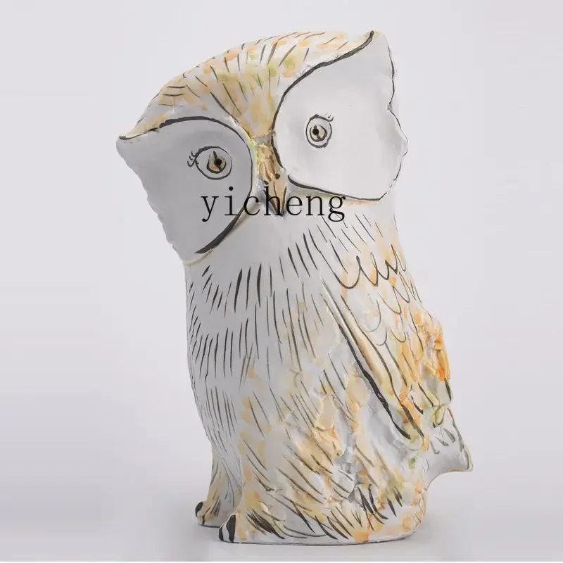 D21 Owl Desktop Ceramic Ornaments Living Room Entrance Art Creative Home Accessories