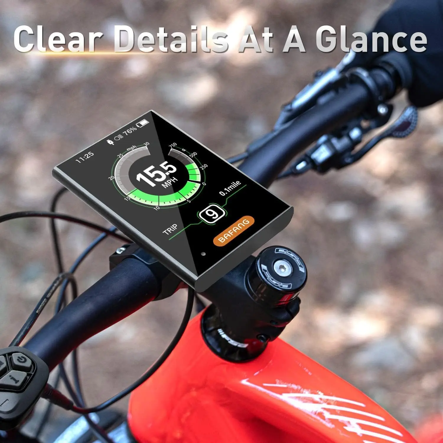 

Nulkomma BAFANG Display DPC18/C010 BBS01B BBS02B BBSHD M400, M500 Mid Motor Pedal Assist eBike Computer Display with Automatic