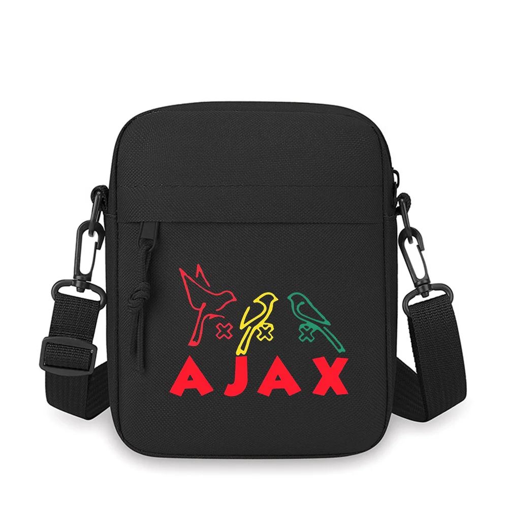 Birds with cross on black ground letters Men Crossbody Bag Single Shoulder Women Cartoon Anime Film Printing Design Unisex