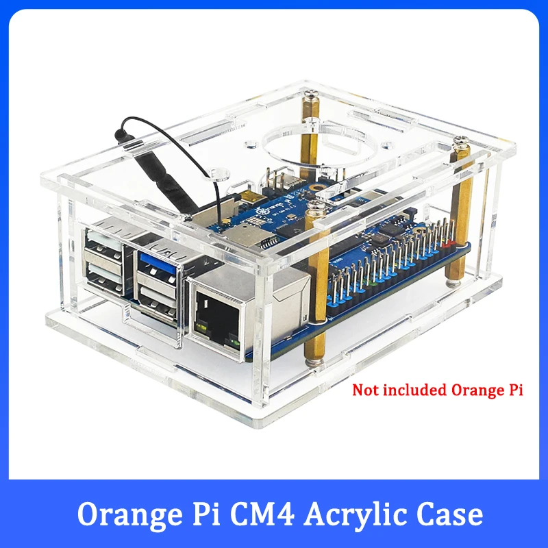 

Orange Pi CM4 Acrylic Case Transparent Protective Shell Optional Cooling Fan Active Cooling for Orange Pi Compute Module 4