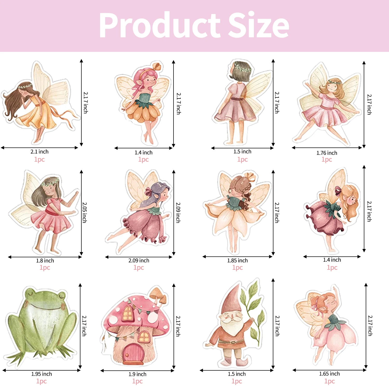 Feen-Cupcake-Topper für Geburtstagsfeiern, Feen-Partyzubehör, perfekt für die Babyparty „Woodland Garden Fairy First Birthday Party“. – Detail 14
