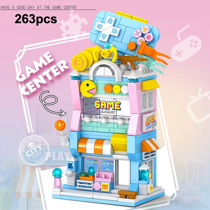 

Creative Game Shop Bricks Model City Street View Playing Center Store Building Blocks Assemble Toys Gifts Ornament For Kid Adult