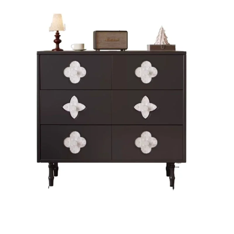 

French retro living room wall entrance cabinet, bedroom storage side cabinet