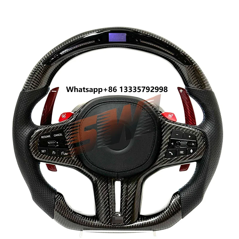 

For BMW 3 Series G30 G31 M5 X3 G01 G20 M4 G82 G80 M340I G11 G12 Carbon Fiber Steering Wheel with LED Display