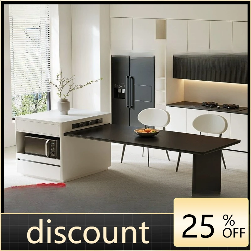 

LH Modern Simple Island Table Integrated Household Retractable Table Side Cabinet