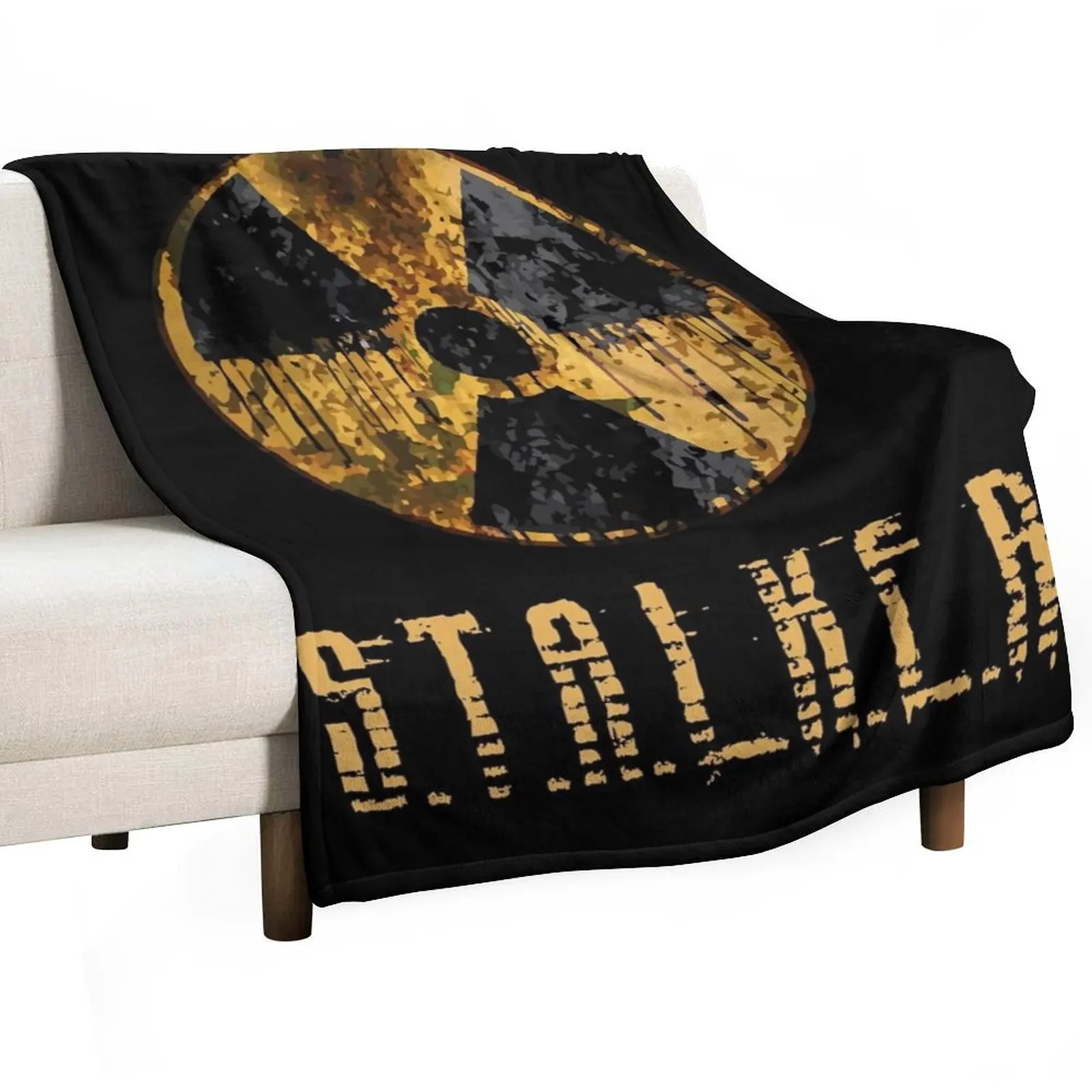 Stalker Radiation Emblem Throw Blanket Cozy Throw Blanket for Bed Sofa Chair
