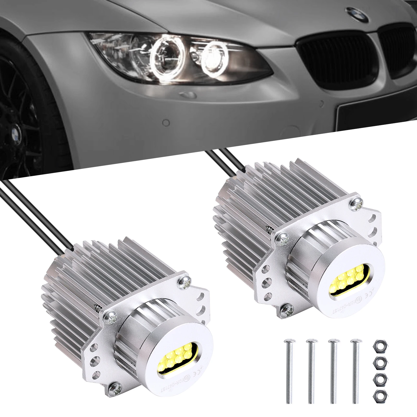 2x 120 W LED Angel Eyes Halo Ring Light 2000LM HID Xenon White LED Headlight Parking Light Bulb For BMW E90 E91 328i 335d 335i