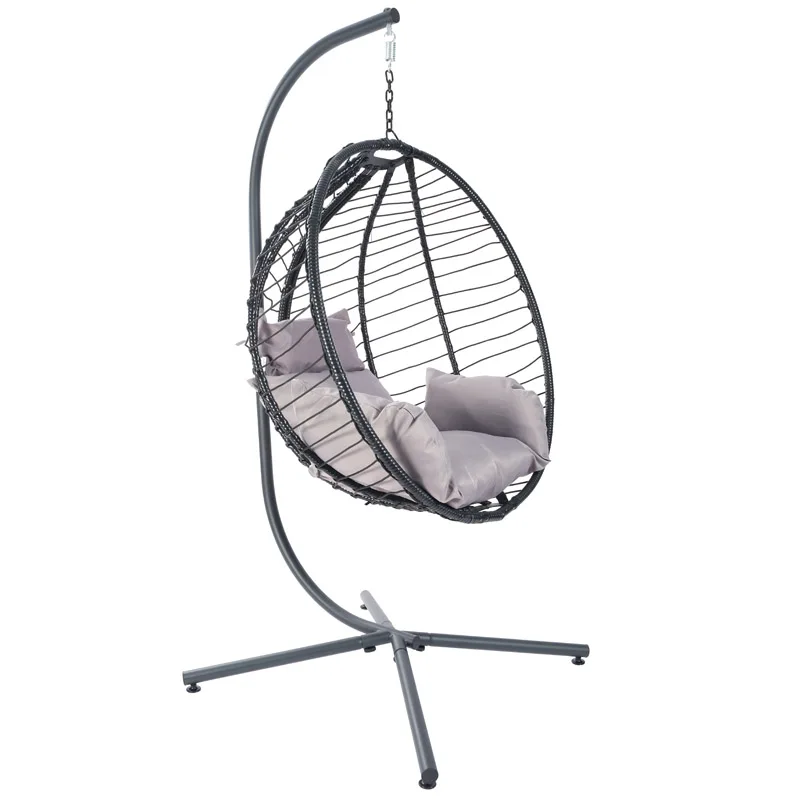 Hot-selling Household High-quality Large Load-bearing  Folding Egg Swing Chair, Leisure Hand-woven Durable Cane Chair Hanging Eg