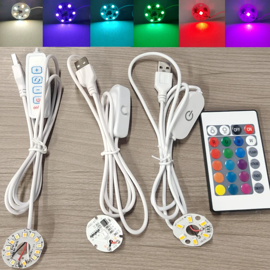 

Светодиодная RGB-панель 5В USB с высокой яркостью, сенсорным управлением, диммируемая, с цветным градиентом, с пультом ДУ, для DIY-моделей и демонстрационных световых панелей