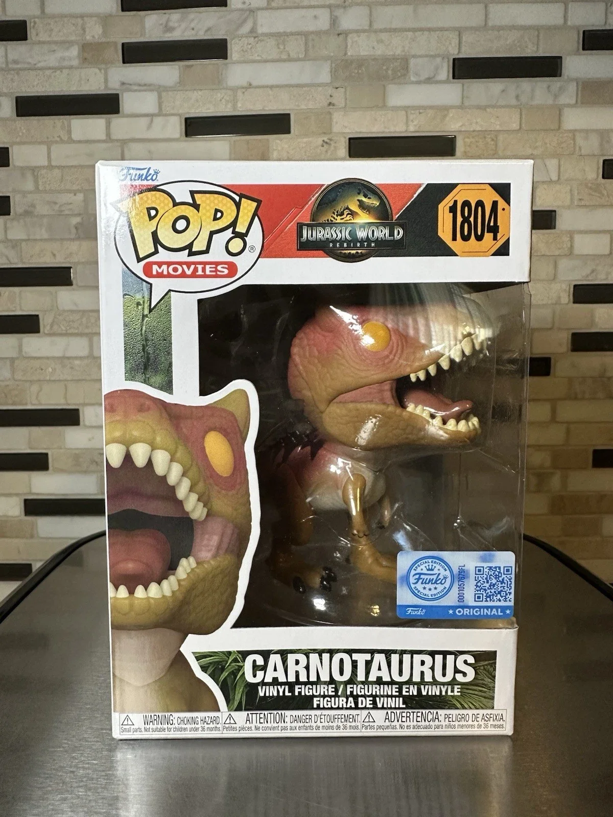 Funko Pop Jurassic World: إعادة الميلاد Carnotaurus 1804 أرقام 3.9 بوصة ديناصور الفينيل الشكل تحصيل طبعة محدودة لعبة هدية