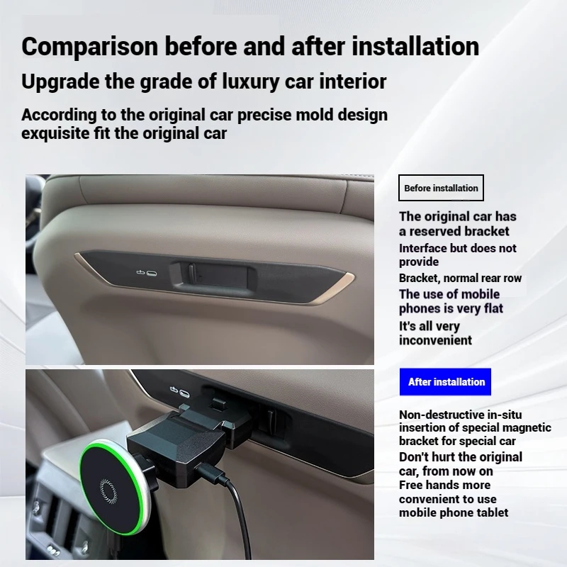 For BMW X3 2025 G45 Rear Seat Magnetic Pad Phone Holder Bracket Trim Auto Mount 5 7Series X5X6X7 G60 G70 G05 G06 G07 Accessories