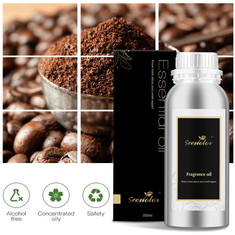 500ML Aluminum Bottle Waterless Essential Oils Coffee Coconut Vanilla Lime Smell Good Fragrance For Home Hotel Oasis Perfume Oil