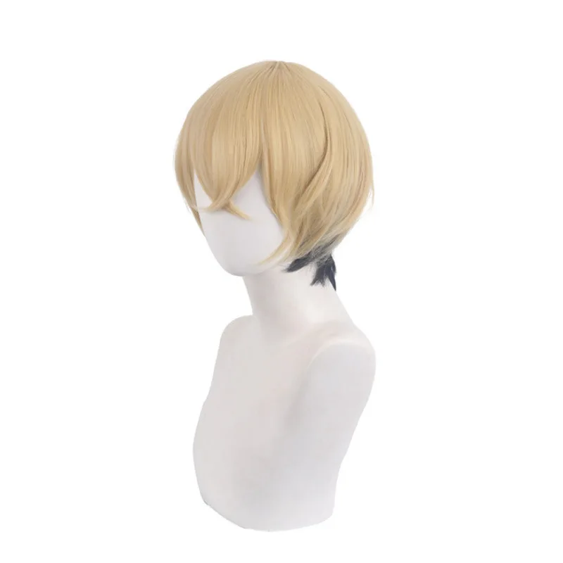 Peluca de anime para Tokyo Swastika Bombers' Matsuno Chidō peluca de cosplay con marco facial degradado amarillo a negro