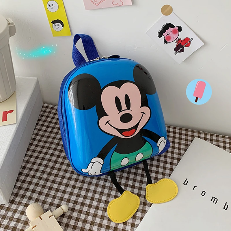 Disney Mickey Minnie Mouse Backpack School Bag Boys Girls Kindergarten Backpack Cartoon Hard Shell Waterproof Backpack for Kids