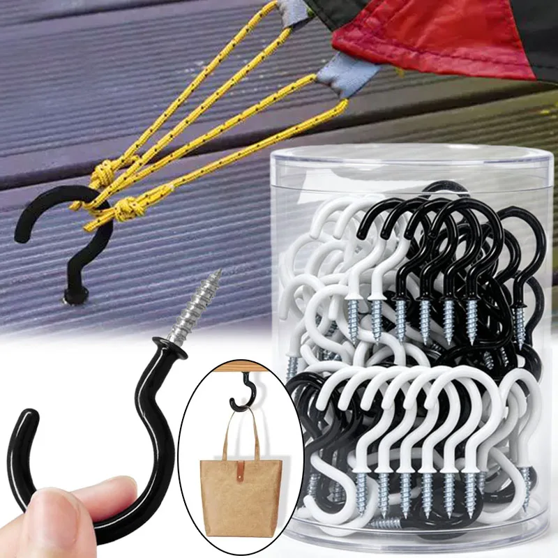 Wholesale Mini Screw Hooks for Plant Hanging Hangers String Lights Wind Chimes Metal Ceiling Wall Rack Kitchen Cup Hook Storager
