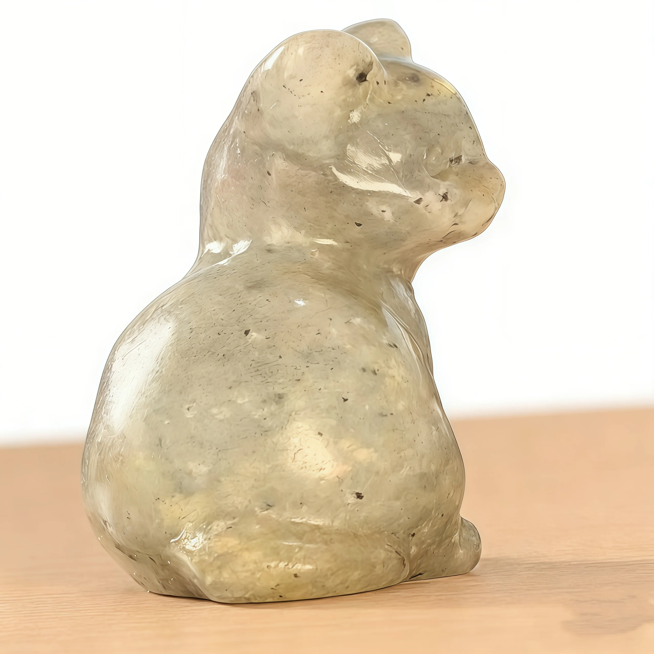 1pc Labradorite cat statue, Natural Labradorite Cat Crystals, Hand Carved Gemstone Animal Sculpture Home Decor for Cat Lovers