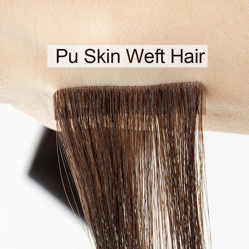 Injected Tape In Hair Extensions Brown 12-20 Inch Invisi Edge Tape in Hair Invisible Skin Weft Travel Styling 10Pcs Easy Install