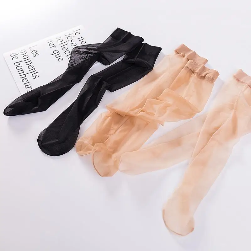 5 paare/los Frauen ultra dünne Nylons trümpfe transparente Elastizität Damen Knies trümpfe hochwertige lange Socken für Mädchen Strumpf – Detail 2