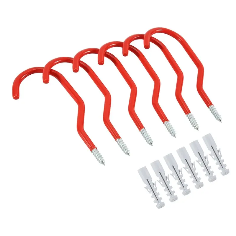 RALCA-Bike Hooks,Heavy Duty Bicycle Storage Hooks Set,Screw-In Utility Storage Hangers Shed Garage Garden Hook Plastic Coated Fo