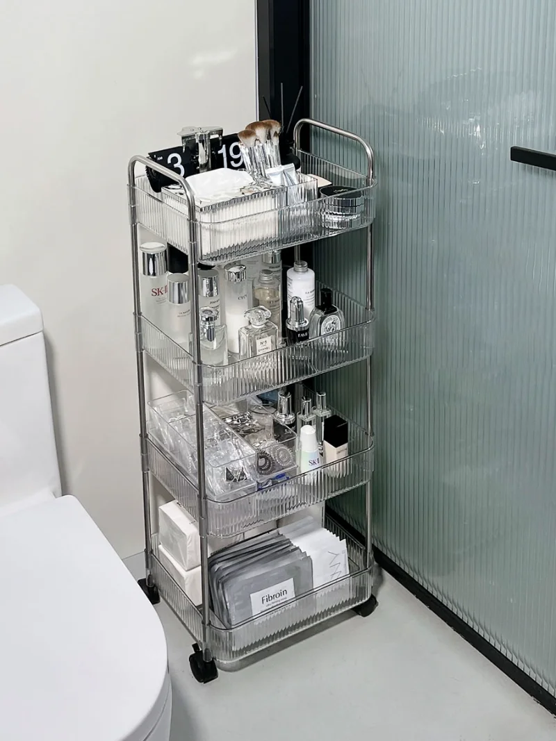 

Cosmetics Trolley Shelving Removable Bedroom Dresser Under Table Perfume Skin Care Mask Storage Rack
