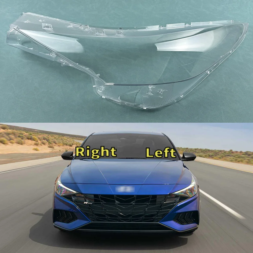 For Hyundai Elantra (Overseas Version) 2021 2022 Car Accessories Headlamp Cover Transparent Lampshade Headlight Shell Plexiglass