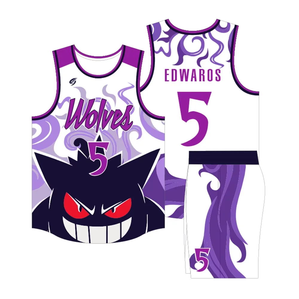 

Summer Cartoon Jersey Set Edwards American Youth And Children's Tank Top Basketball Suit Quick drying Breathable Sports Suit