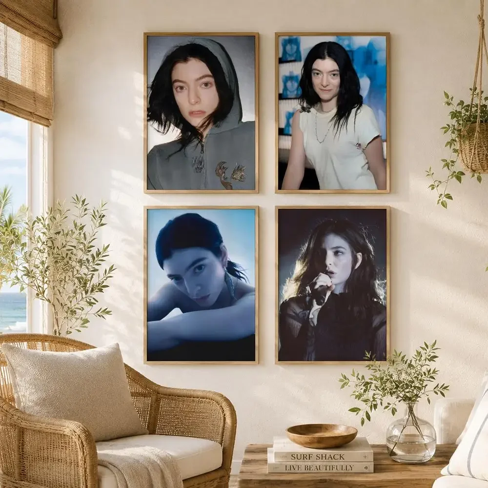 Popular Singer L-Lorde Painting Calligraphy High-Quality Canvas Wall Mural Crease-Free For Living Room Bedroom Interiors