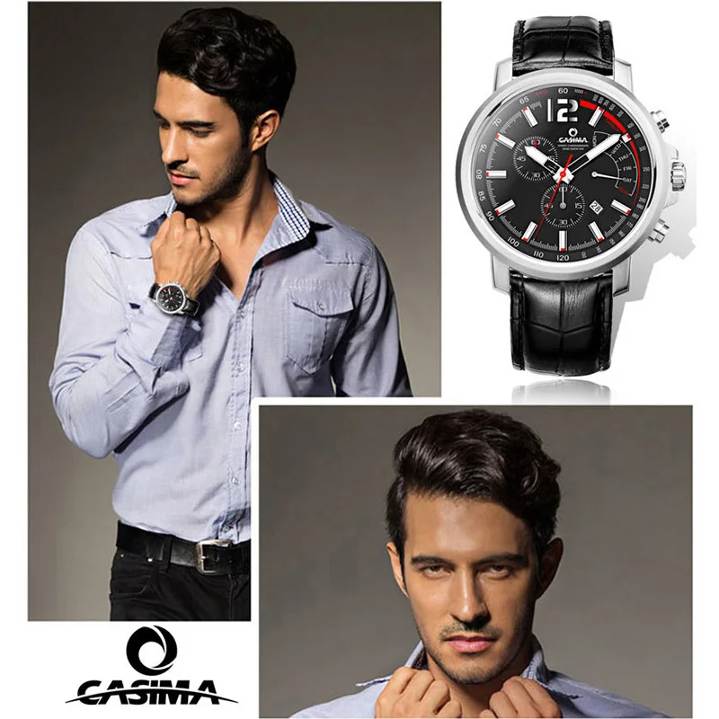 CASIMA Coppia Orologi Orologio da uomo con movimento al quarzo, impermeabile, tendenza semplice, alla moda, Joker, luminoso, modello ST-8305-1020