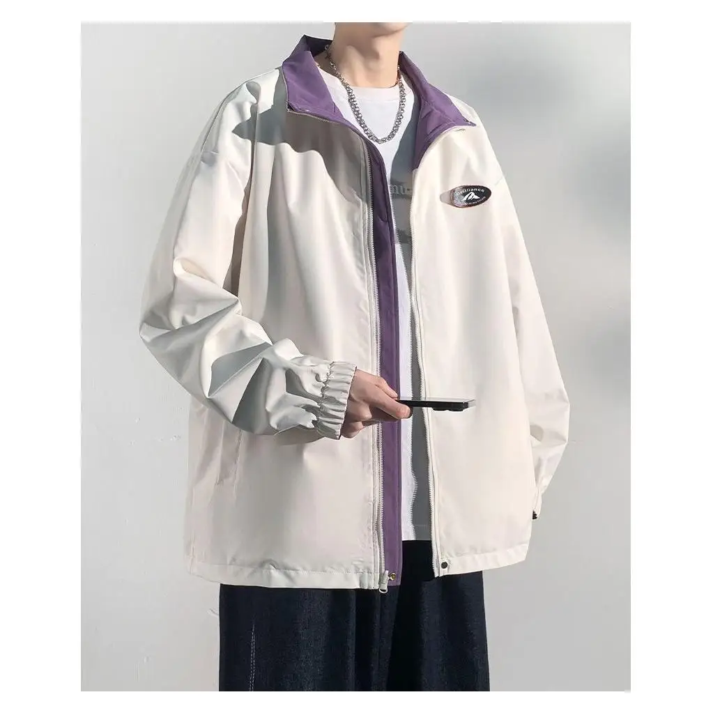 

Двусторонняя одежда, весенне-осенний тюнер, мужская американская модная брендовая одежда с воротником-стойкой, одежда для скалолазания, осенне-зимняя рабочая одежда для мальчиков