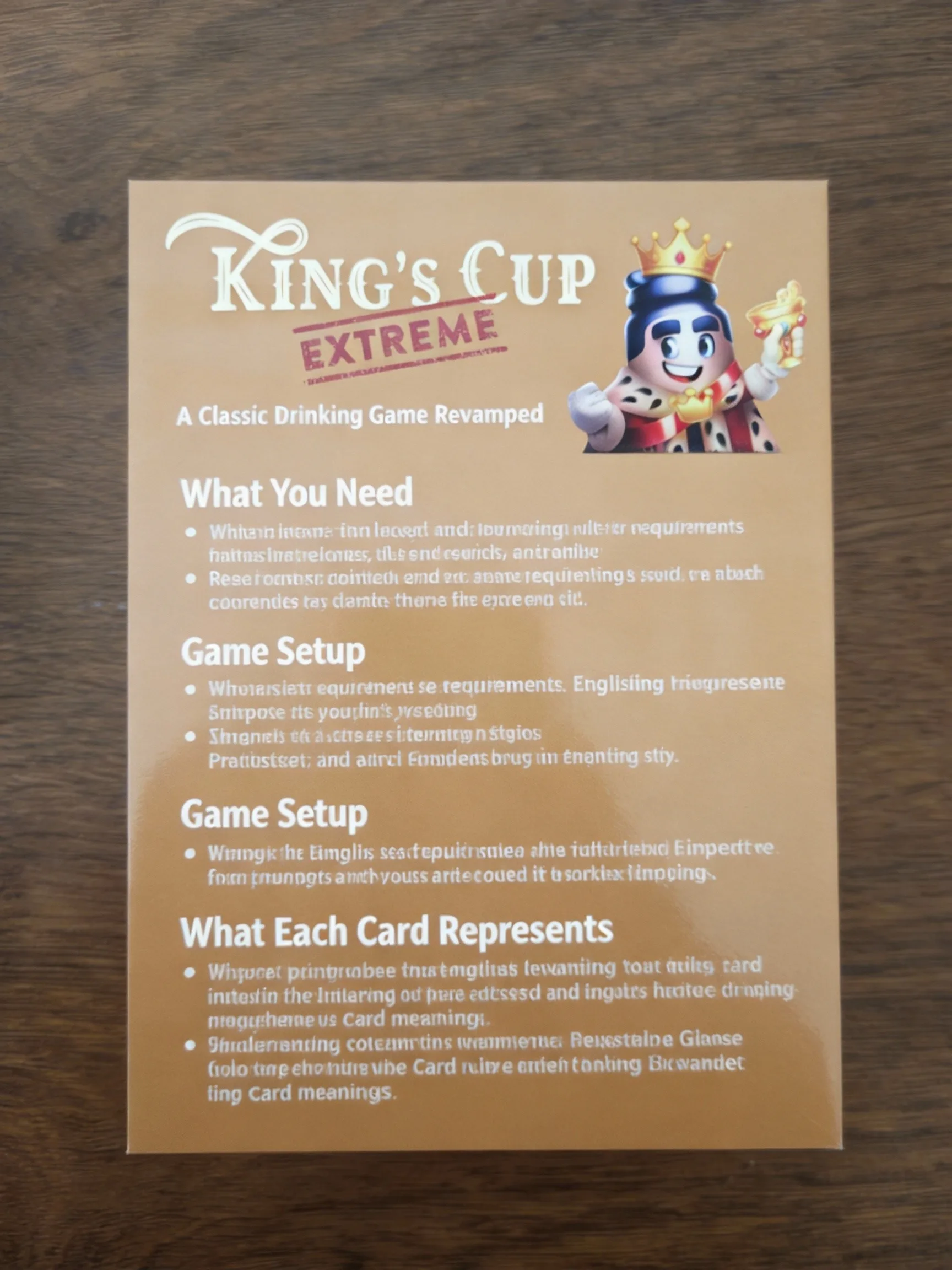 King's Cup Extreme - Classic Drinking Game Revamped for Epic Party Nights, Easy to Learn & Play