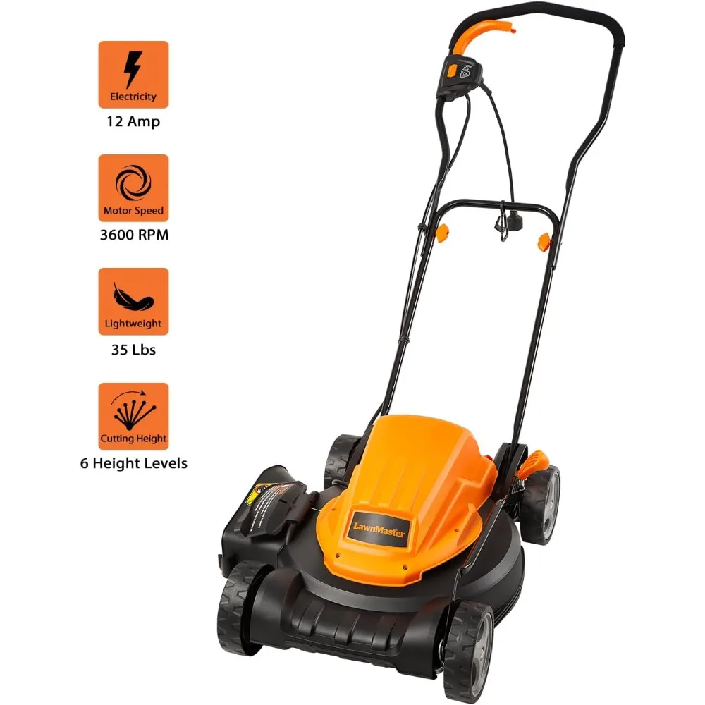 Cortacésped eléctrico LawnMaster de 12 amperios con ancho de corte de 19 pulgadas ME1218X.01