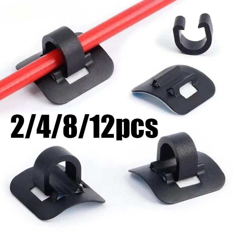 2/4/6/8/12 Pièces Serre-câble en C auto-adhésif pour guidon de vélo, fixation de levier de vitesses et de frein, attache de cadre pour tube de frein à disque