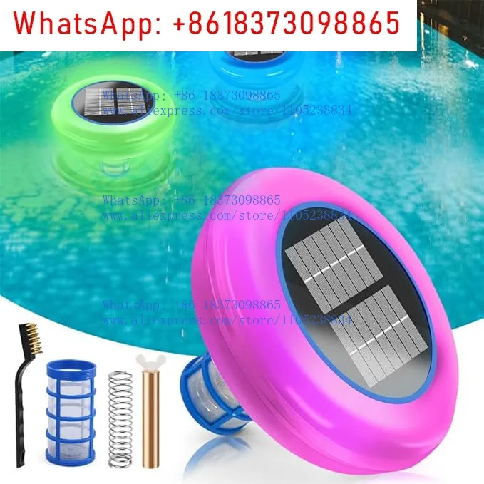Solar copper and silver ion sterilizer, swimming pool algae removal disinfection purifier, floating light water purifier