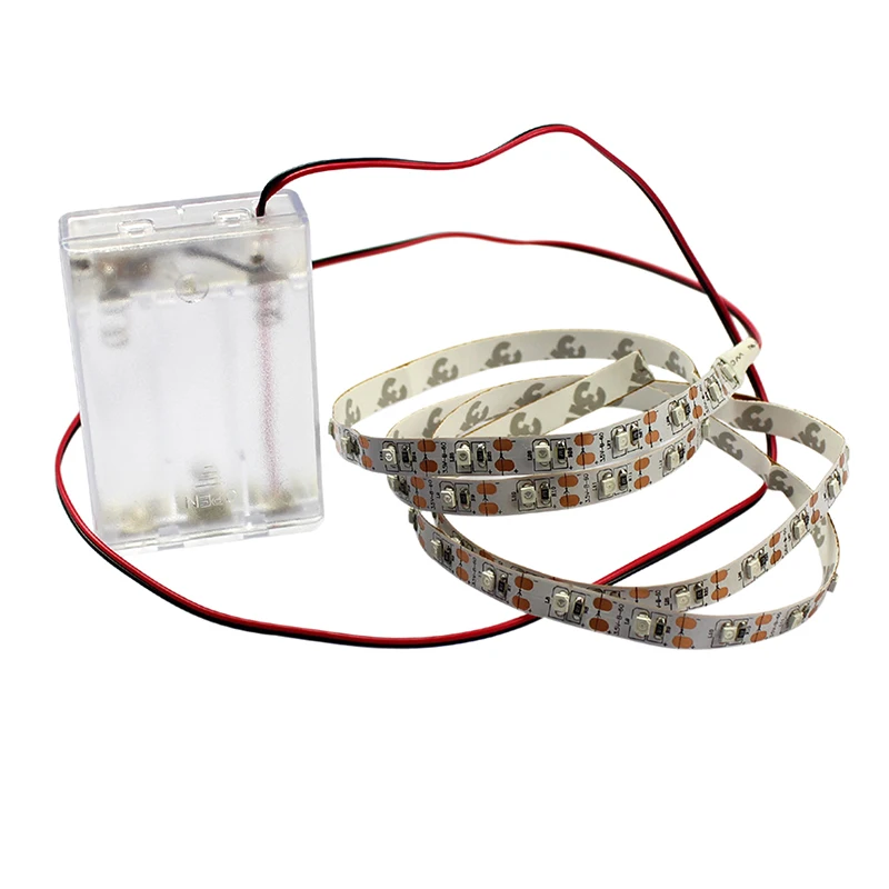 Luz LED con caja de batería de 4,5 V, luz con Panel desnudo, tira de luces para caja de batería móvil de 60 luces con fondo de TV