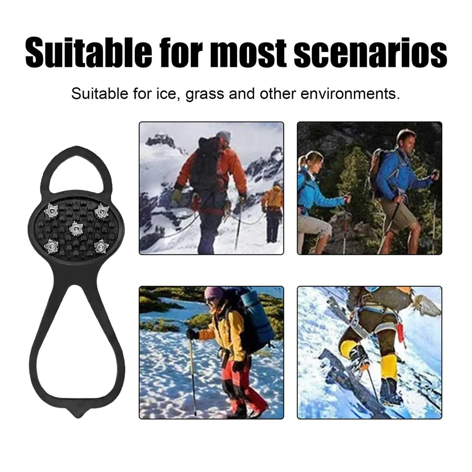 1pair anti slip shoe covers outdoor anti slip artifact winter mountaineering shoe studs snow ground five tooth ice claws
