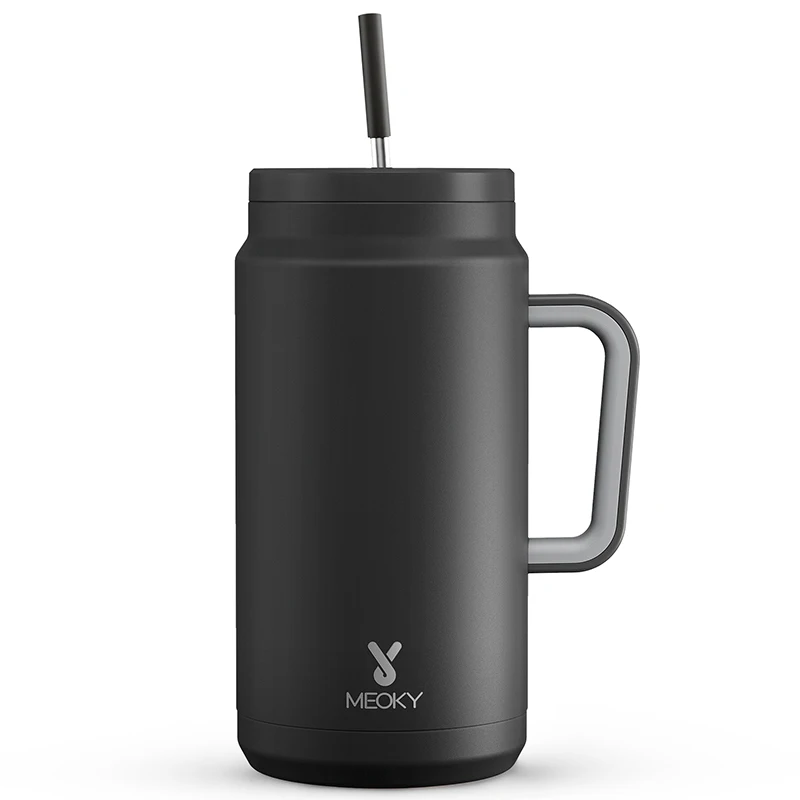 Meoky 50oz Cup Straw Tumbler Insulated Water Bottle Multi-colors Stainless Steel Leak-proof Large Capacity Travel Vacuum Cup