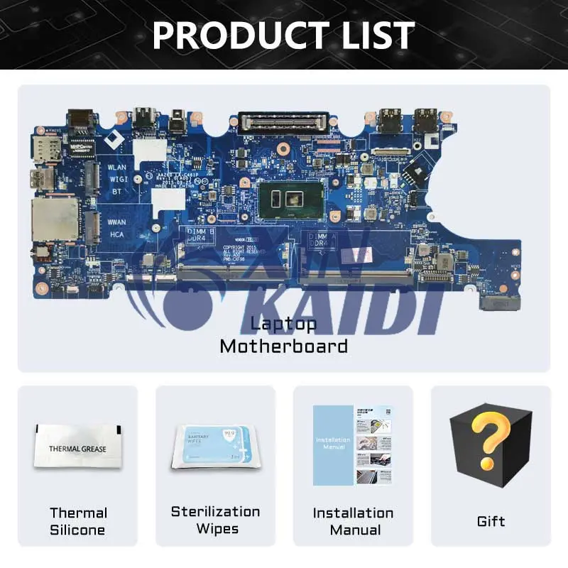 

Laptop Motherboard For DELL Latitude E7470 7470 0VNKRJ 0DGYY5 03GMP2 0V2N4V LA-C461P 0YDW8F Computer Mainboard CPU I5 I7 6th Gen