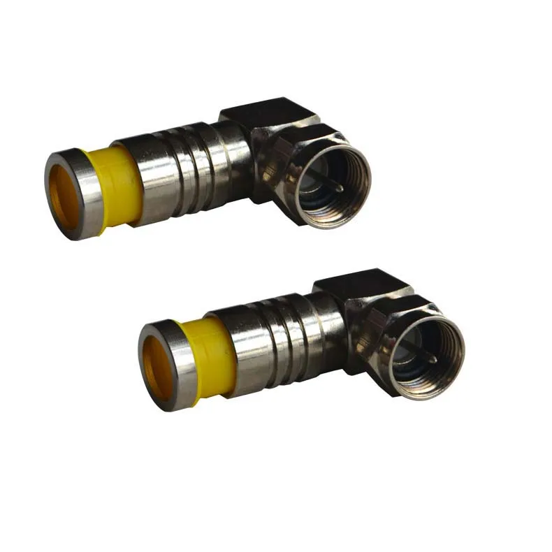 Catv Rf Connector Compressie Connector Rg6 Messing Vrouwelijke 100 Stuks Per Zak Rg6/Rg11 Coaxiale Kabel Rf Connector, Rf Adapters Rg6 Rg59