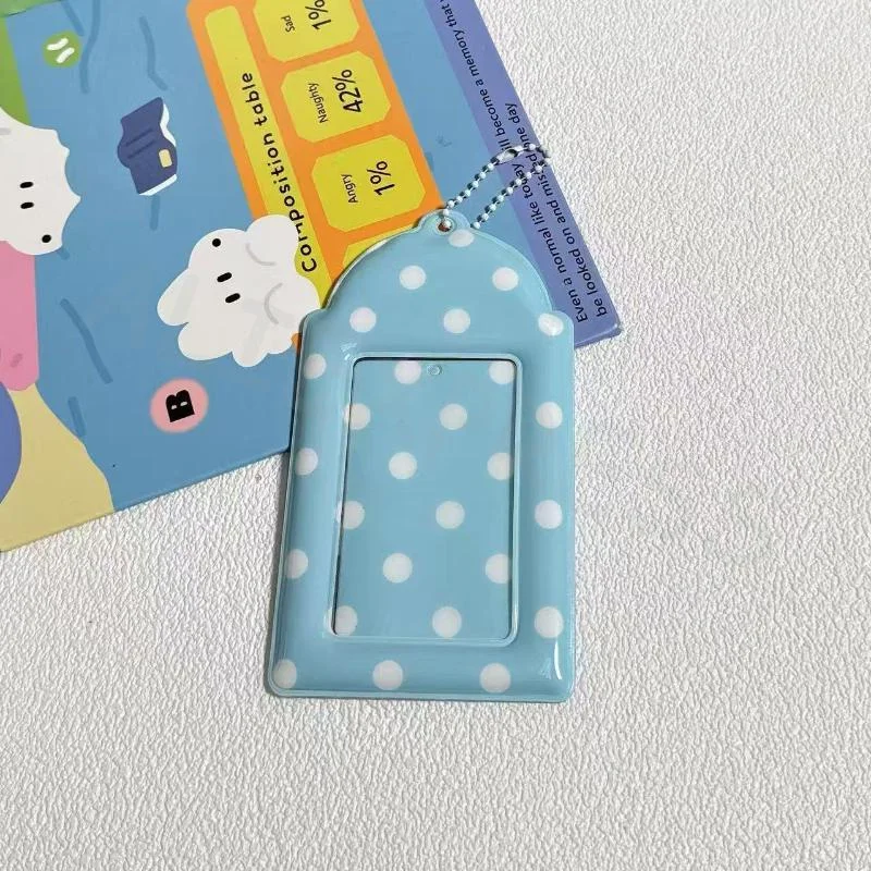 Cute Polka Dot Card Holder Lightweight 3 Inch Photocard Sleeve for Kpop Idol Card Storage School Bag Carry