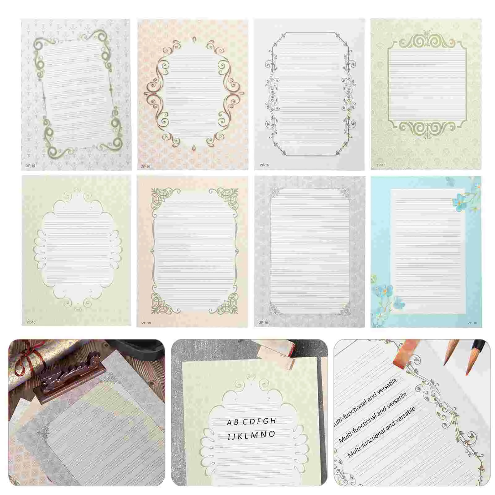 32 Sheets Calligraphy Paper English Character Practice Notebook Handwriting Chines for