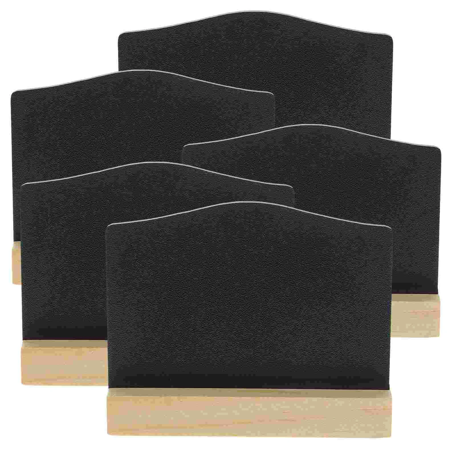 

5 Pcs Small Blackboard Rectangle Chalkboards Message Wooden Desk Decor Sign Mini Signs Erasable