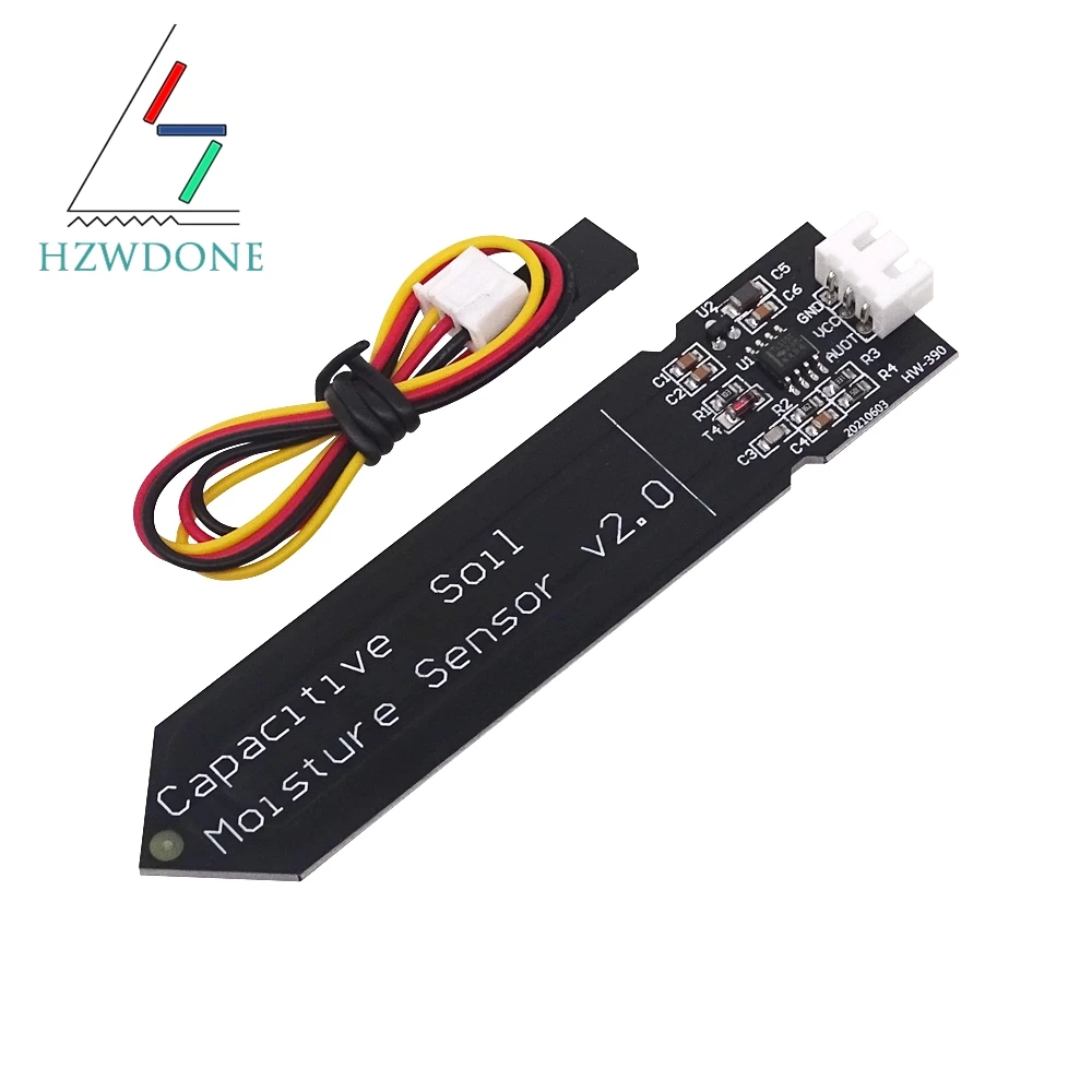 Capacitive Soil Moisture Sensor Module Not Easy to Corrode Wide Voltage Wire 3.3~5.5V Corrosion Resistant W/ Gravity for Arduino