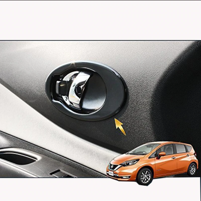 For Nissan Note E12 E-power 2016-2019  ABS black Interior Door Bowl door Handle cap Decoration Cover Trim Accessories