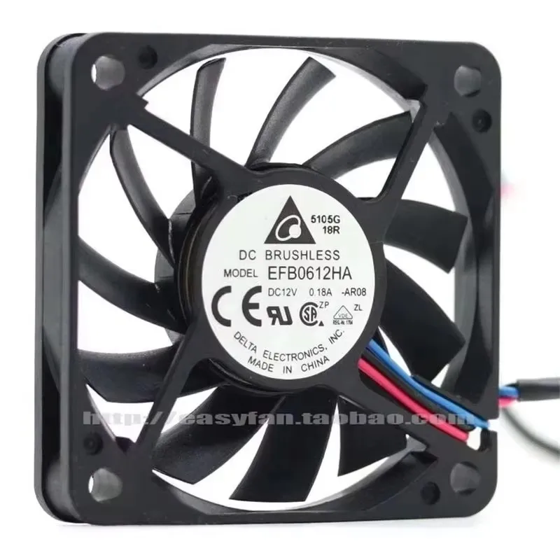 Authentic EFB0612HA 60 * 60 * 10MM 12V 0.18A 6CM ultra-thin CPU chassis Cooling fan