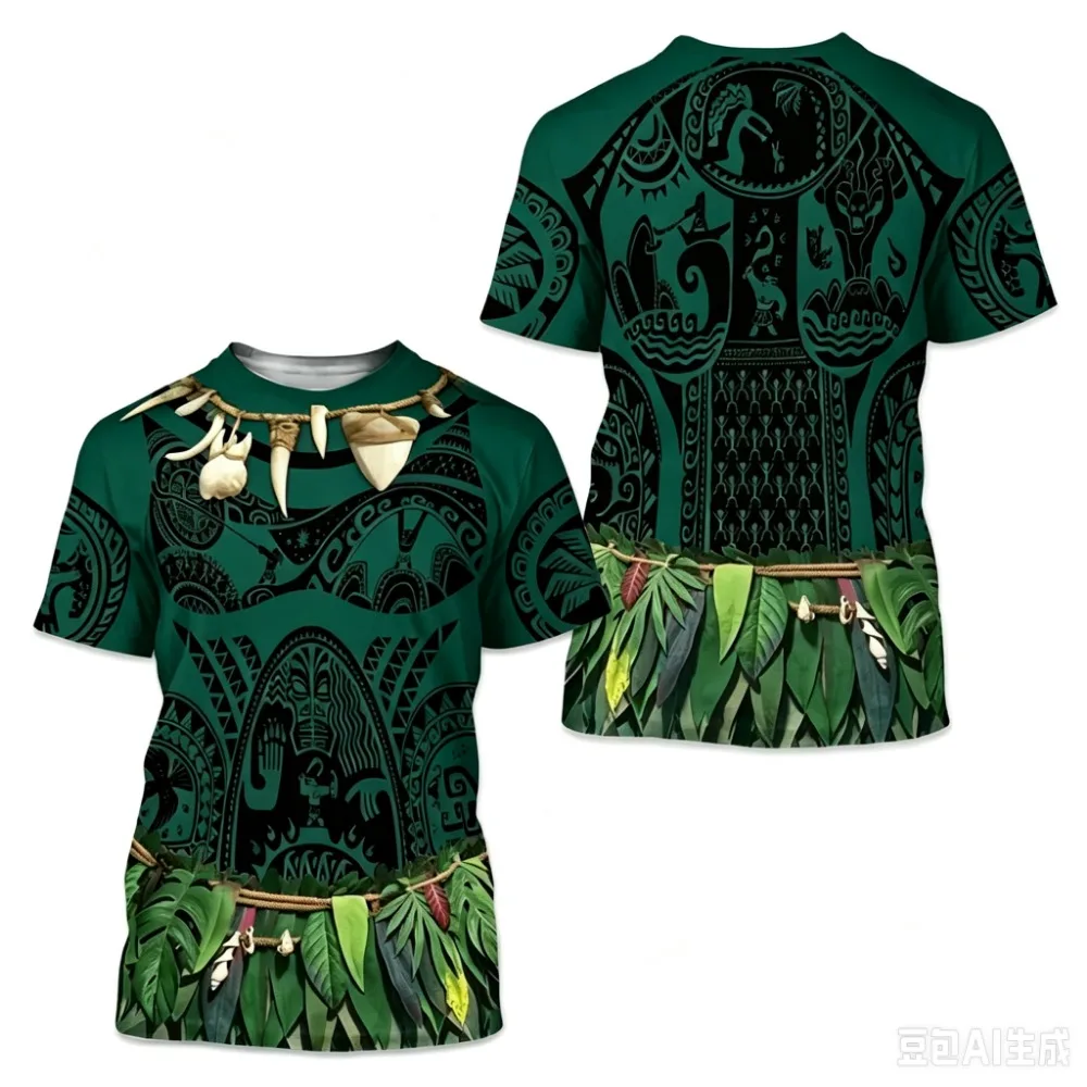 Moana Maui Tribal Tattoo Cosplay Herren T-Shirt 3D-Druck Sport Schnelltrocknend Atmungsaktiv Casual Halloween Party Sport Kurzarm-Shirt – Detail 5